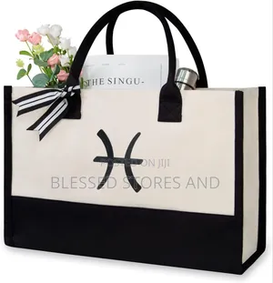 Unique White and Black Tote Bag