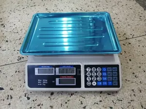 Kitchen Digital Scale, Max. 40kg, Flat, Stainless Steel, 2g