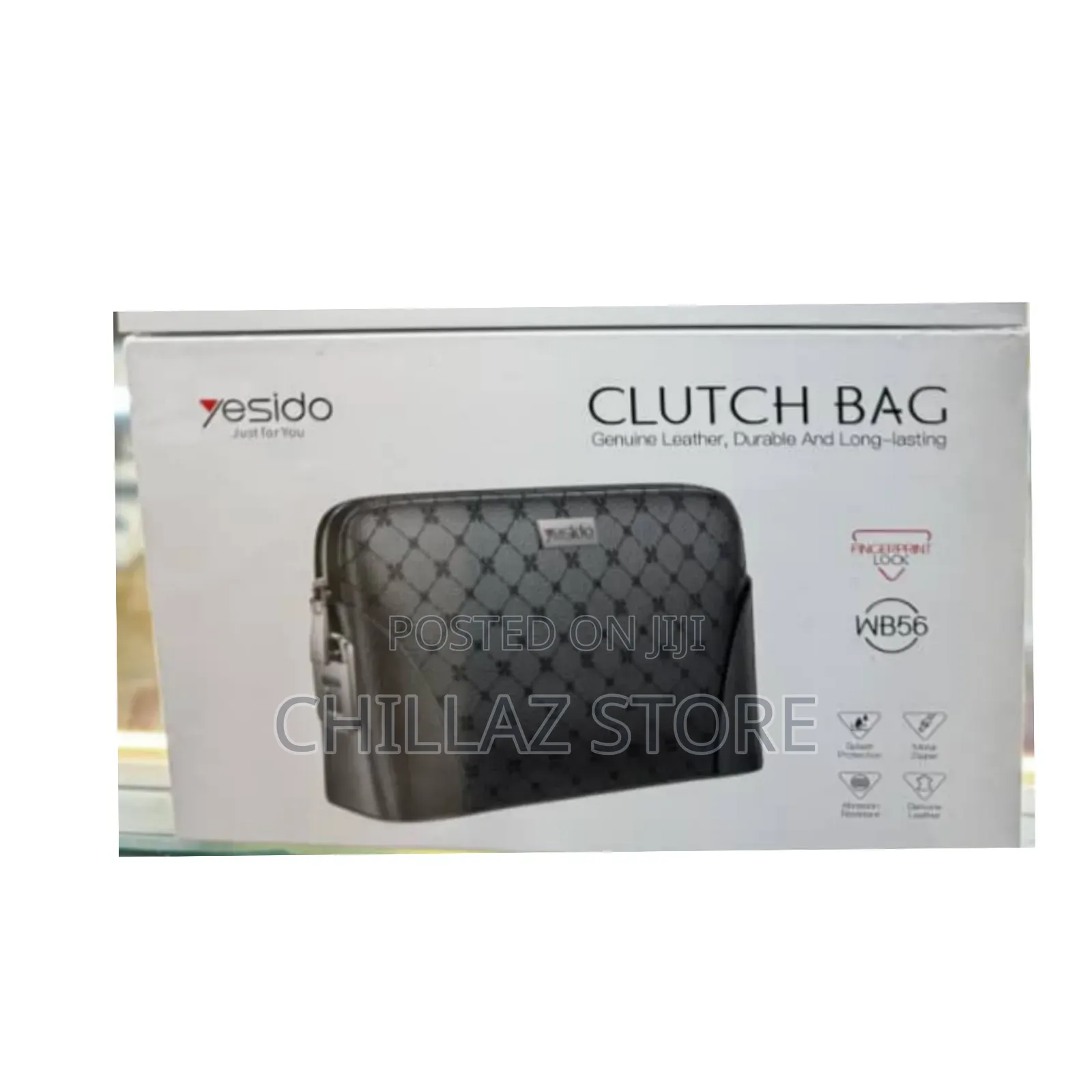 Yesido Fingerprint Lock Leather Clutch Bag.
