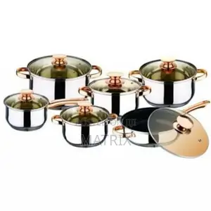 12pcs Multi-Purpose Stainless Steel Saucepans Dishes -Silver