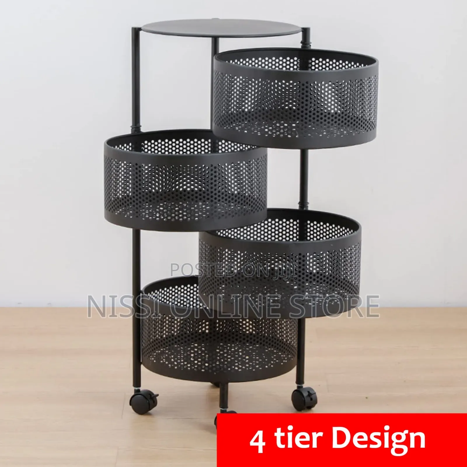 Rotating Carbon Steel Portable Kitchen Rack With Wheels