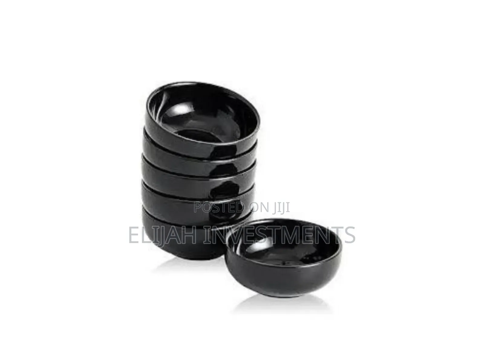 Ceramic Deep Soup Bowls 6 Set, Black Bowls Set for Breakfast
