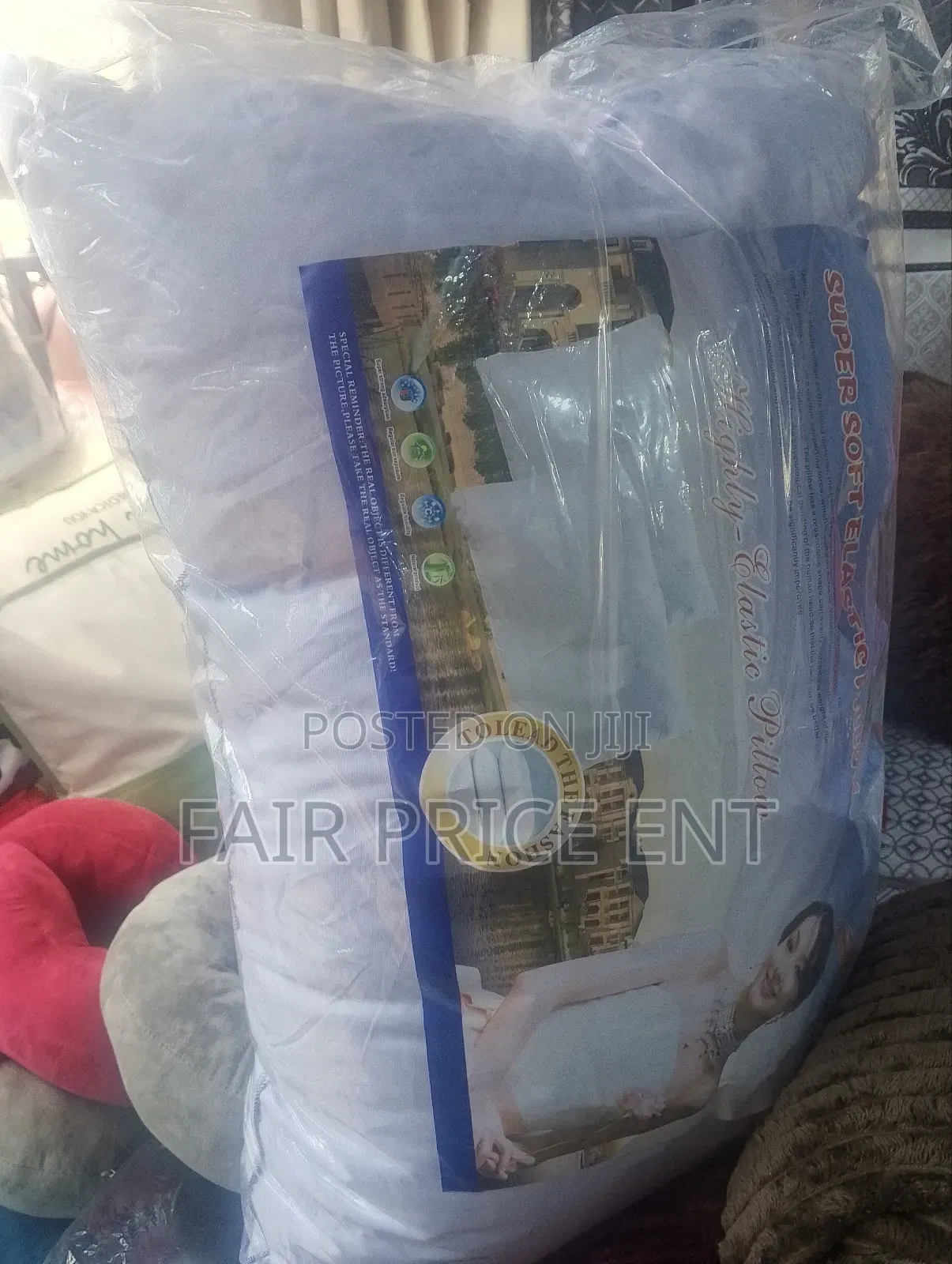 Pair of Elegant Micro Fiber Pillows. Large. ( White)