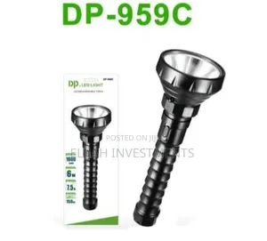 Dp Led Rechargeable Torch Flashlight – Black