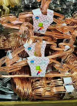 Rose Gold Metallic Cloth Hangers - 10 Pcs In A Pack