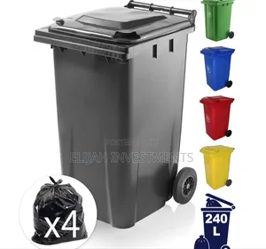 240l Plastic Outdoor Waste Bin With Wheels