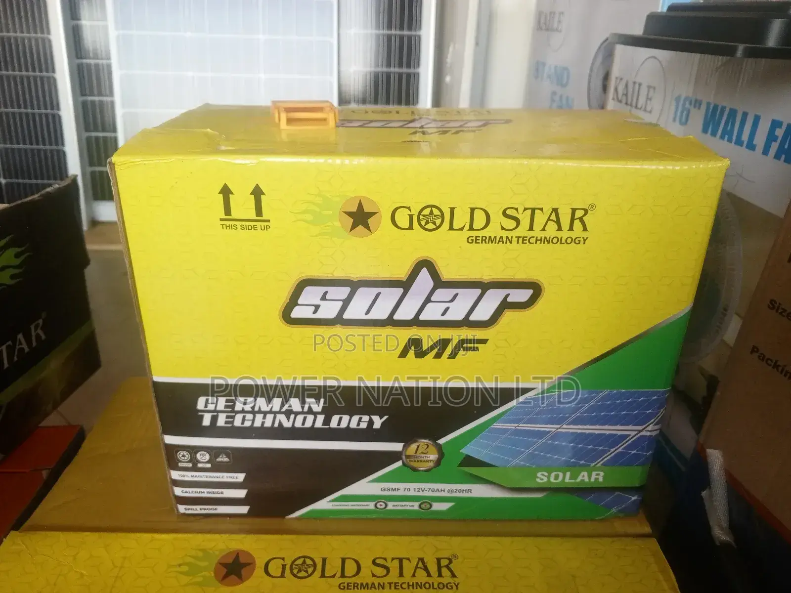 70ah Gold Star Mf Solar Battery Yellow Box