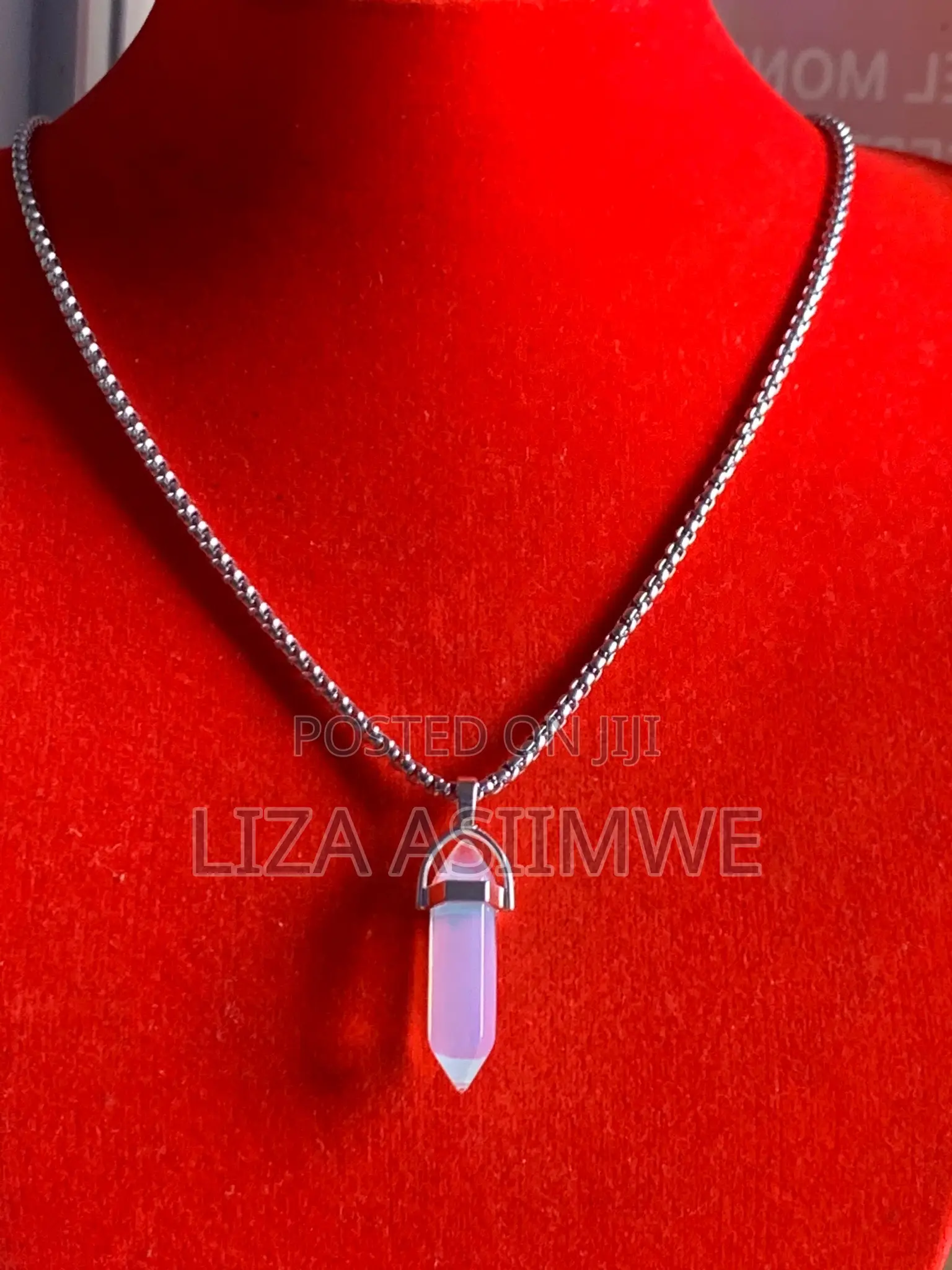 Opallite Hexagonal Pendant Necklace