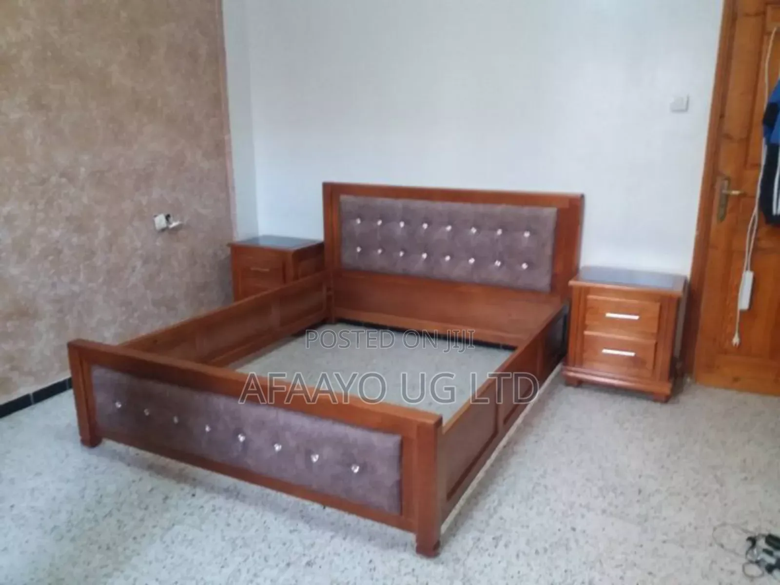 Wooden Cushioned Bed