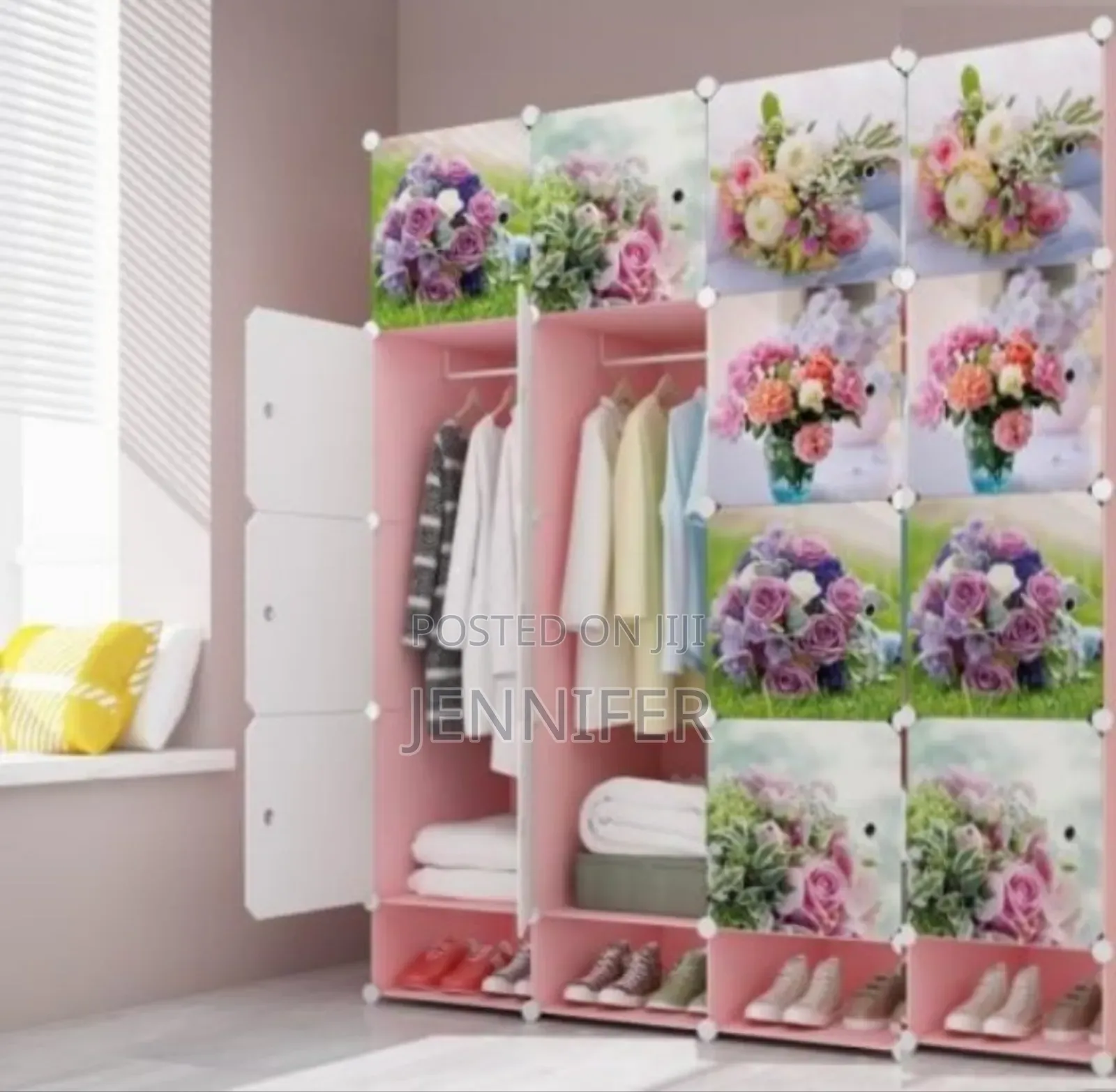 4 Column Plastic Wardrobe/Closet