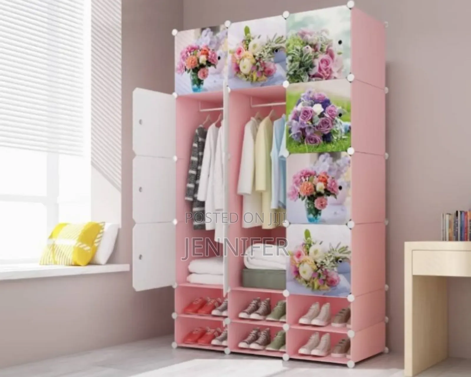 4 Column Plastic Wardrobe/Closet