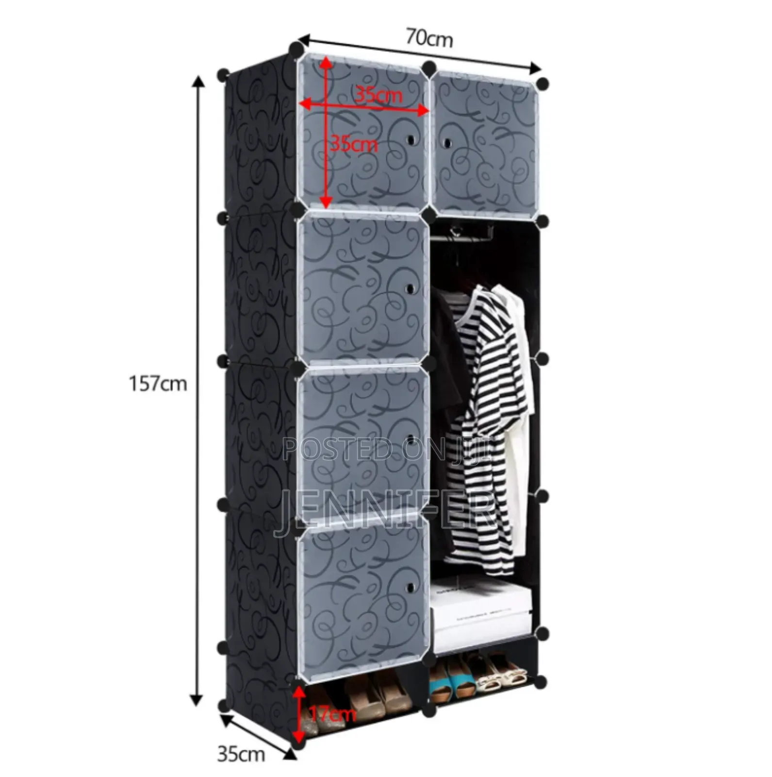 2 Column Plastic Wardrobe