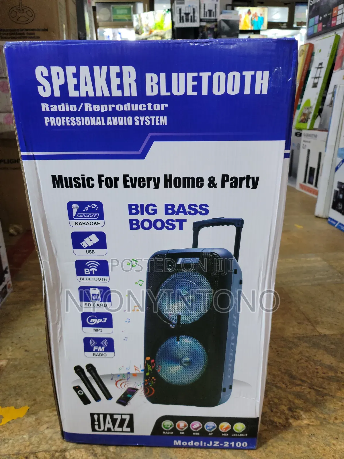 Jazz 10" Rechargeble Audio System 2 Wireless Microphones