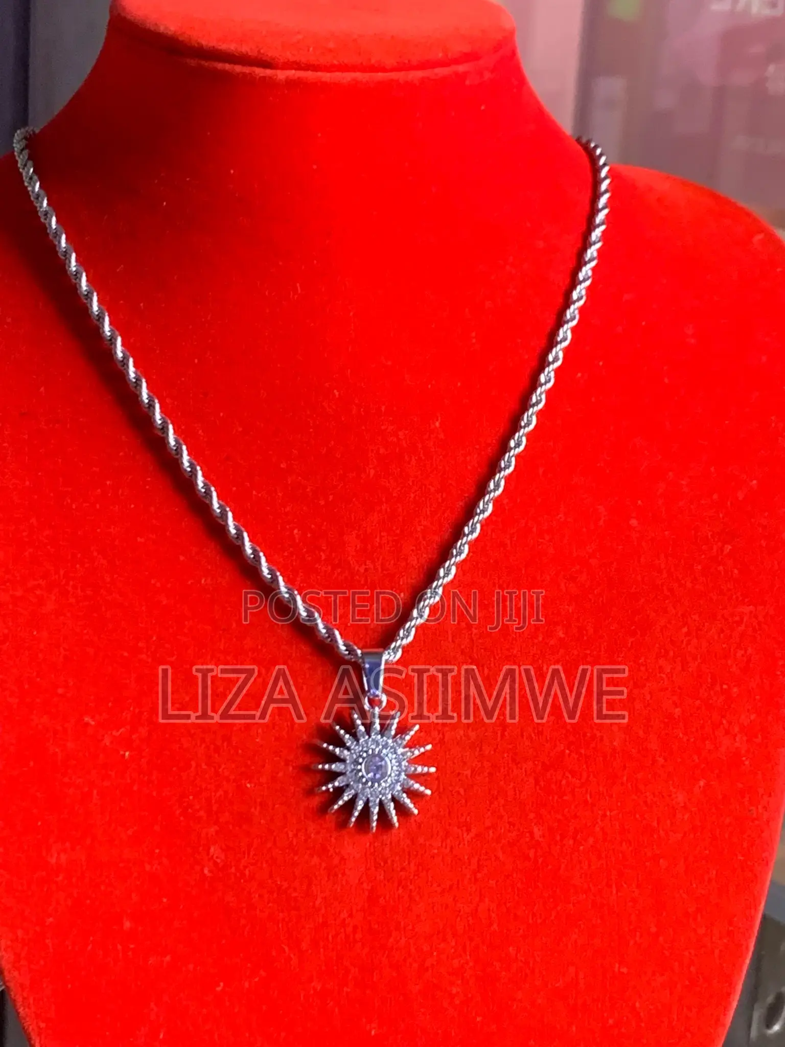 Natural Topaz Sun Pendant Necklace