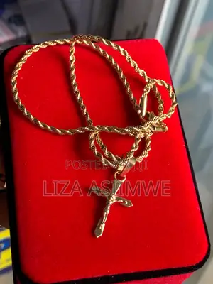 Smaller and Simple Rope Gold Crucifix Necklace