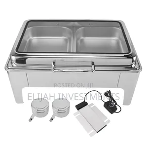 Electric Double Chaffing Dish -Silver