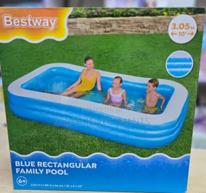Bestway Blue Rectangular Inflatable Swimming Pool