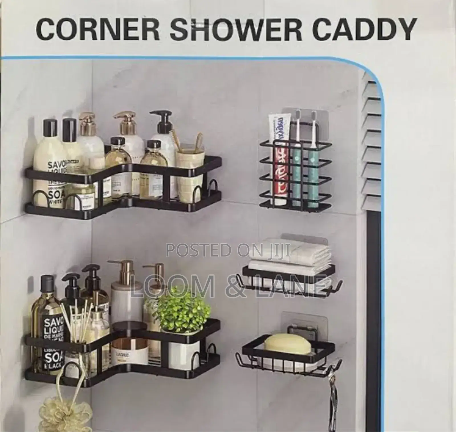 5 Set Wall Mounted Bathroom Organizer