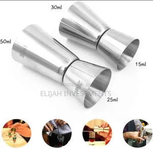 Set of 2 Stainless Steel Cocktail 25/50ml 15/30ml