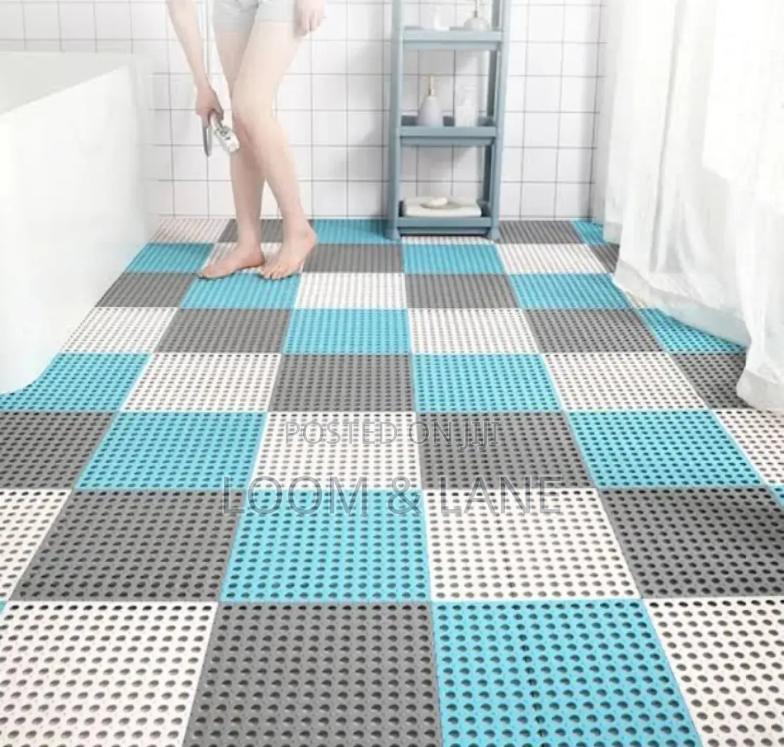 Generic 6pcs Anti-Slip Splicing PVC Bathroom Mats