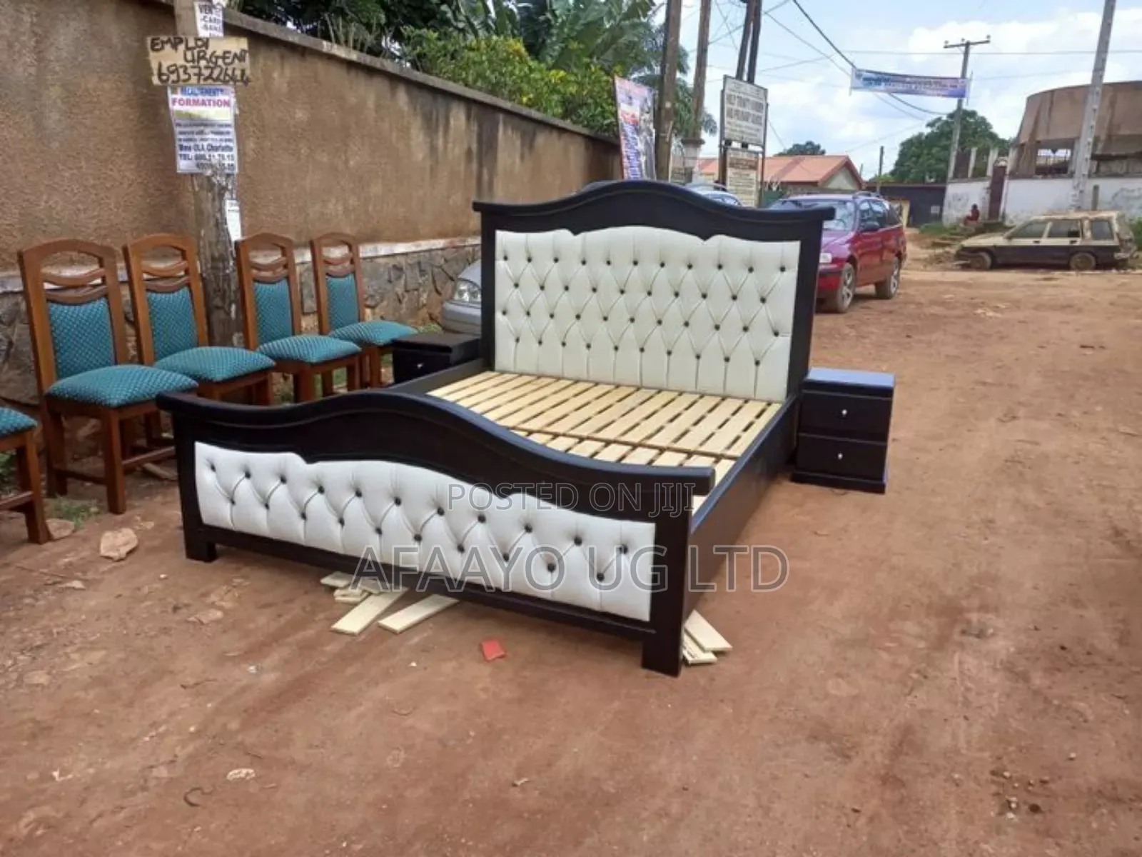Cushioned Wooden Bed
