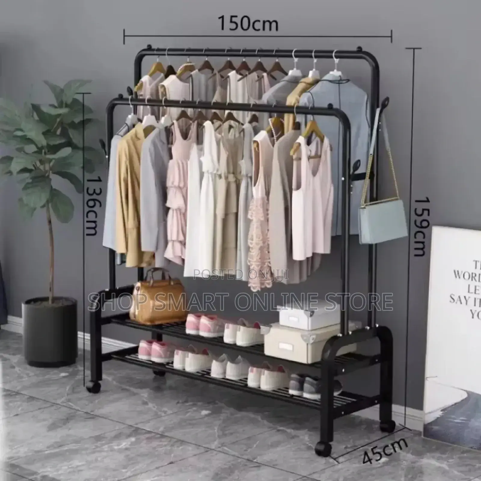 Double Pole Clothes Rack Double Pole Clothes Rack Organizer