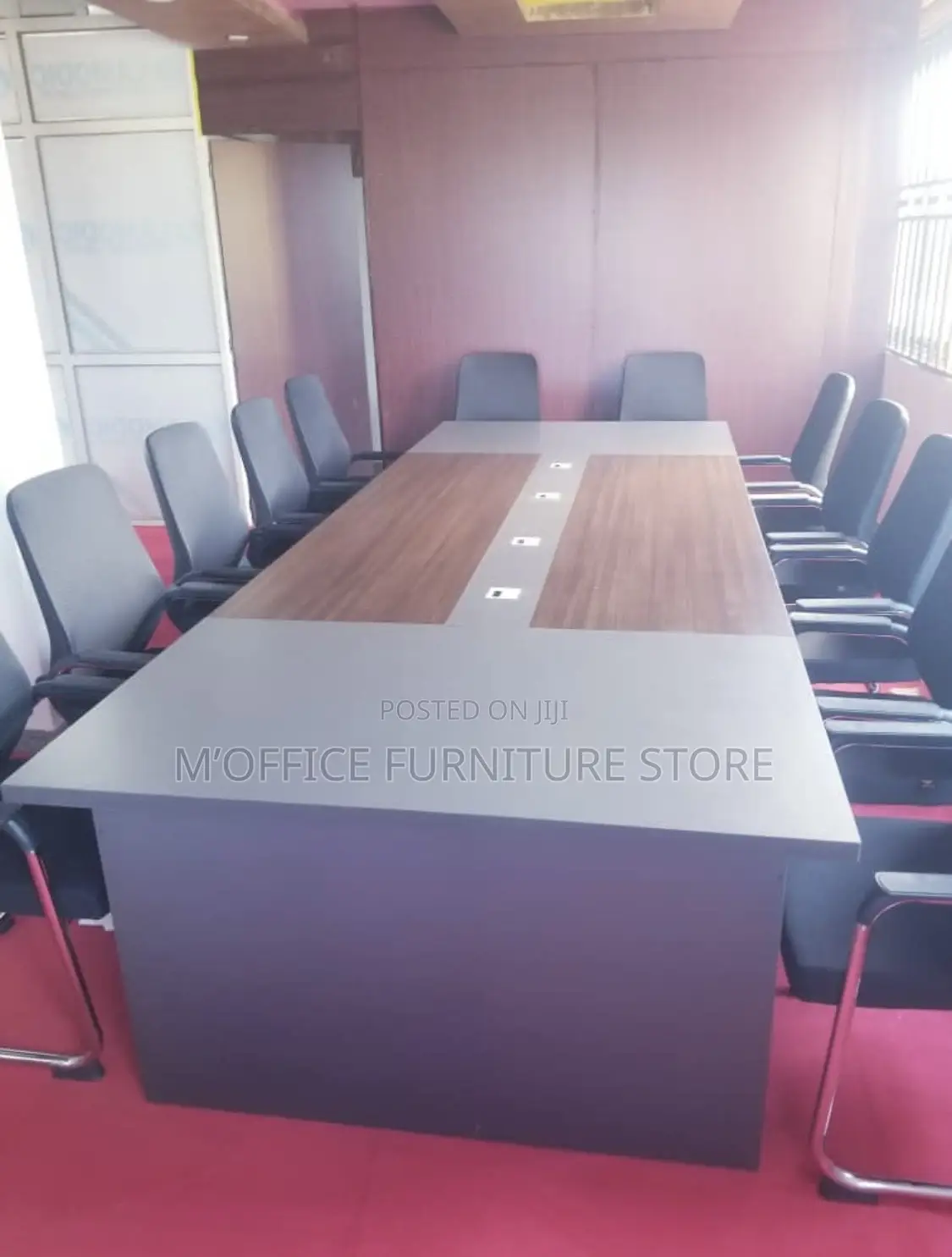 Gray Boardroom Table With Chairs