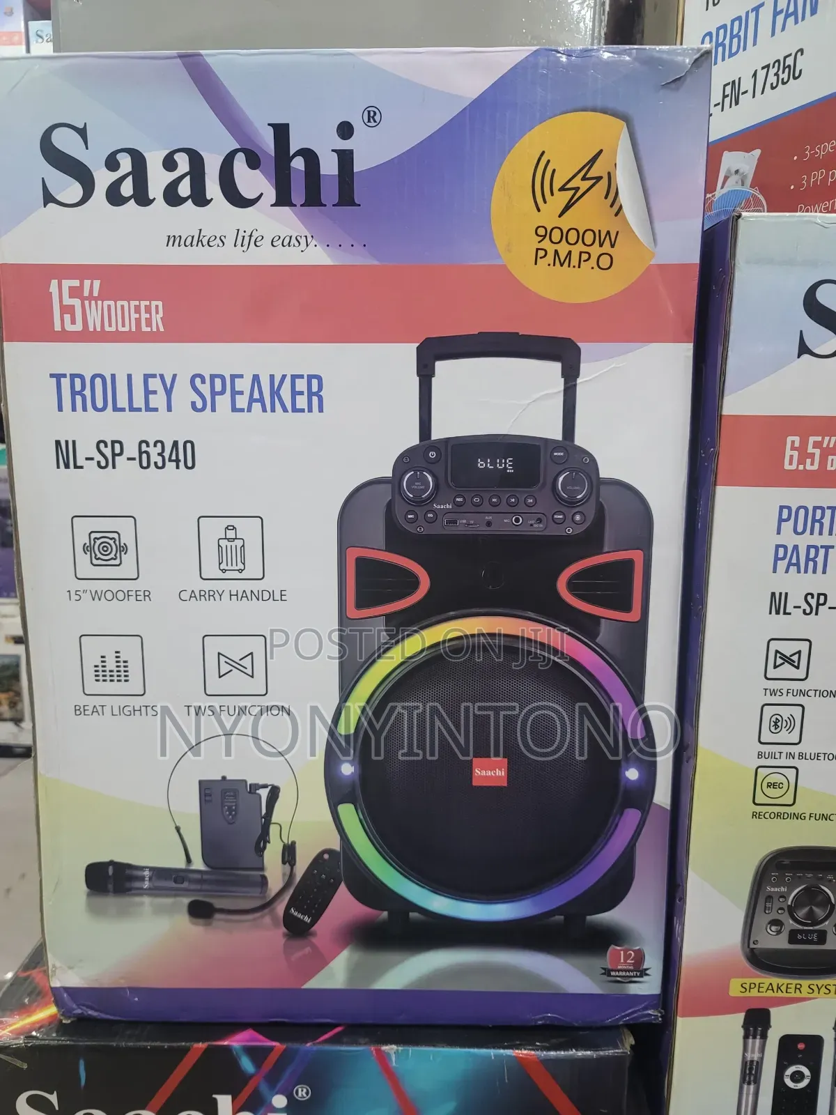 Sachi 15"Rechargeable Bluetoothspeaker 2wireless Microphones