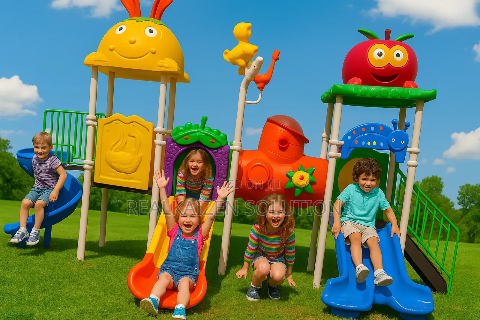 Deluxe Outdoor Playground Slide Set |Bright Colors| Big Fun!