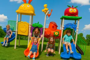 Deluxe Outdoor Playground Slide Set |Bright Colors| Big Fun!