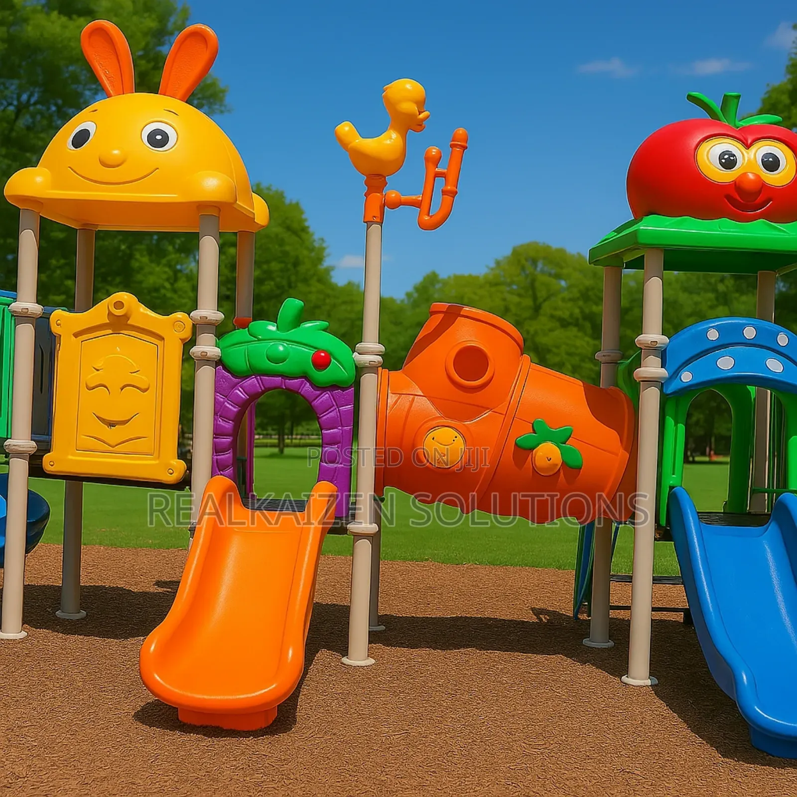 Deluxe Outdoor Playground Slide Set |Bright Colors| Big Fun!