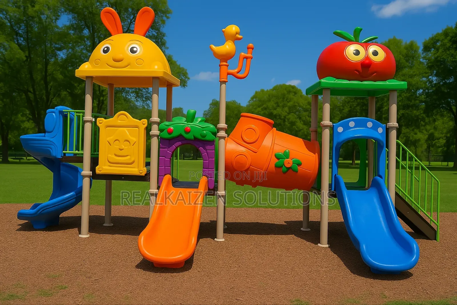 Deluxe Outdoor Playground Slide Set |Bright Colors| Big Fun!