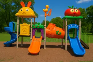 Deluxe Outdoor Playground Slide Set |Bright Colors| Big Fun!