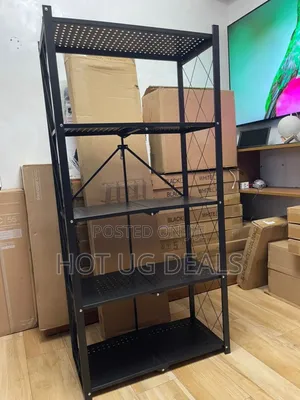 Photo - 5-tier Foldable Storage Rack Organizer With Trolleys
