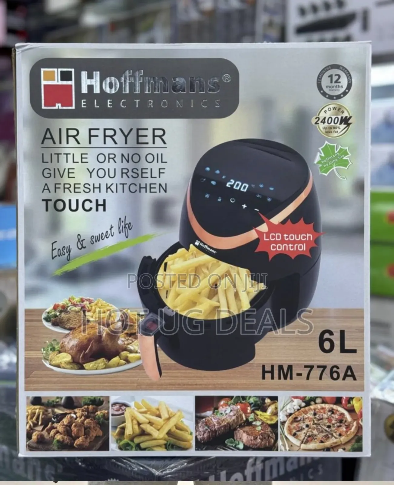Hoffmans 6l Air Fryer With Touch Hm-776a - Black