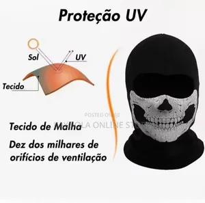 Full Face Mask Black Ghost Print Balaclava Skull