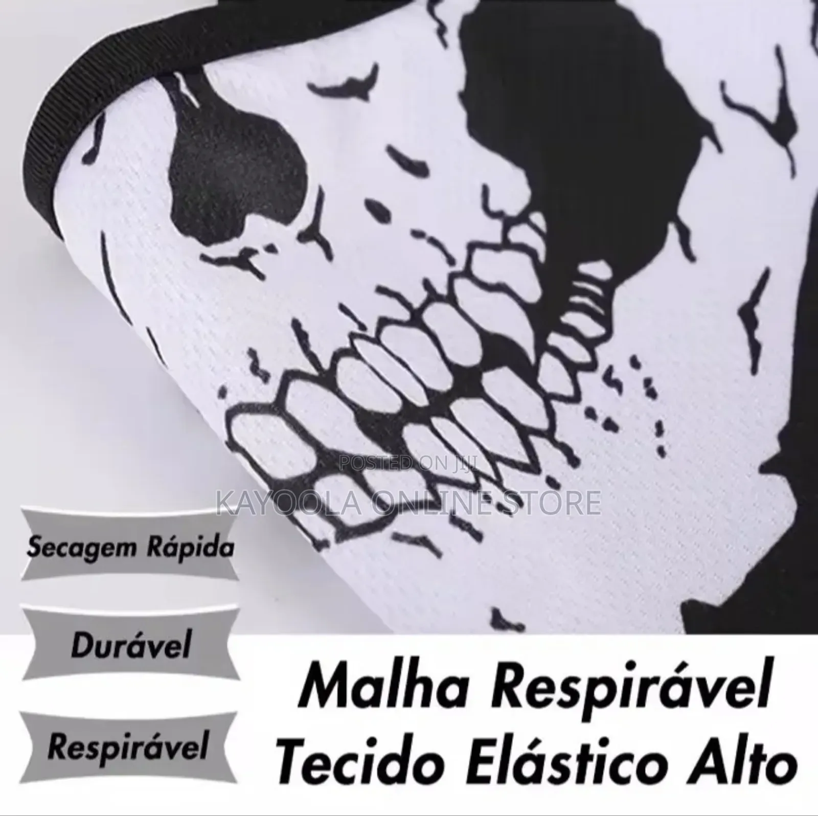 Full Face Mask Black Ghost Print Balaclava Skull