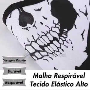 Full Face Mask Black Ghost Print Balaclava Skull