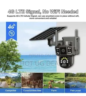 Security Cctv Camera Powered By Solar Energy With 3 Lenses
