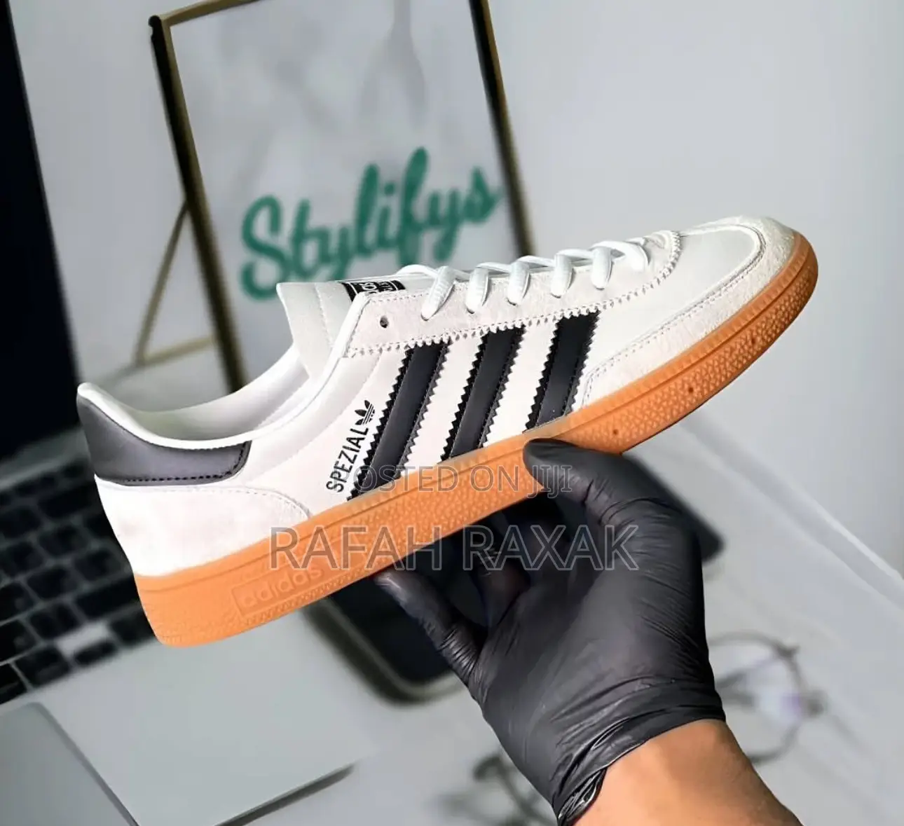 Original Off-White Adidas Spezial Leather Casual Sneakers