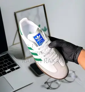 Unisex White/Green Stripes Adidas Samba Og Low Sneakers