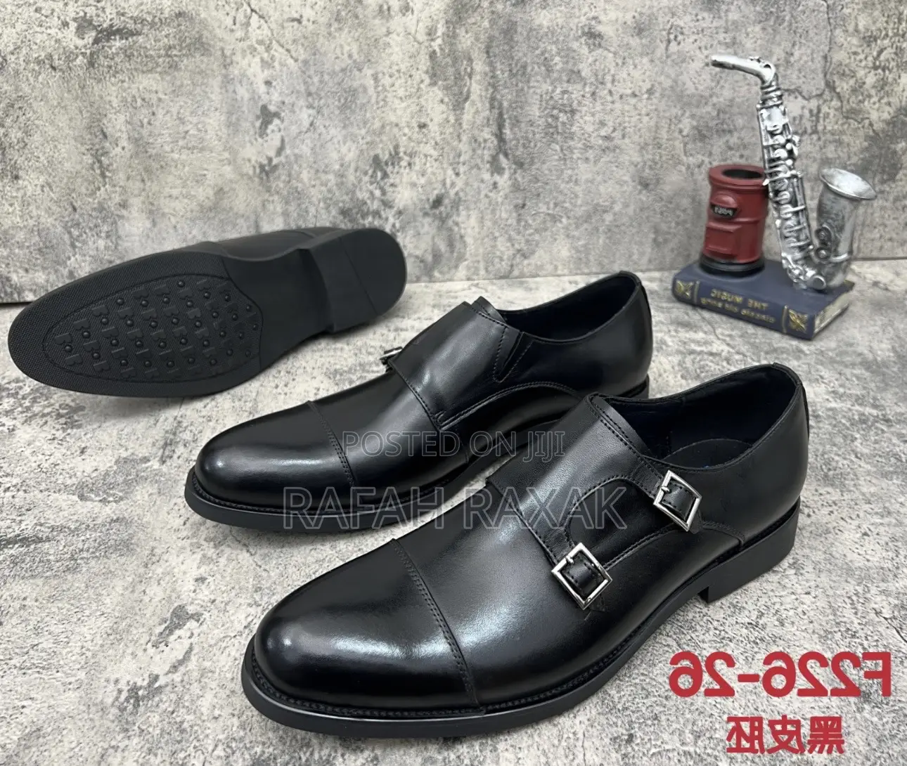 Men’S Black Robby Cavally Double Monk Strap Gentle Oxfords
