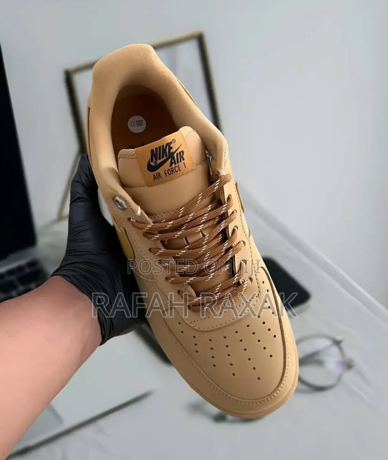 Original Brown Leather Nike Air Force 1 Low Casual Sneakers