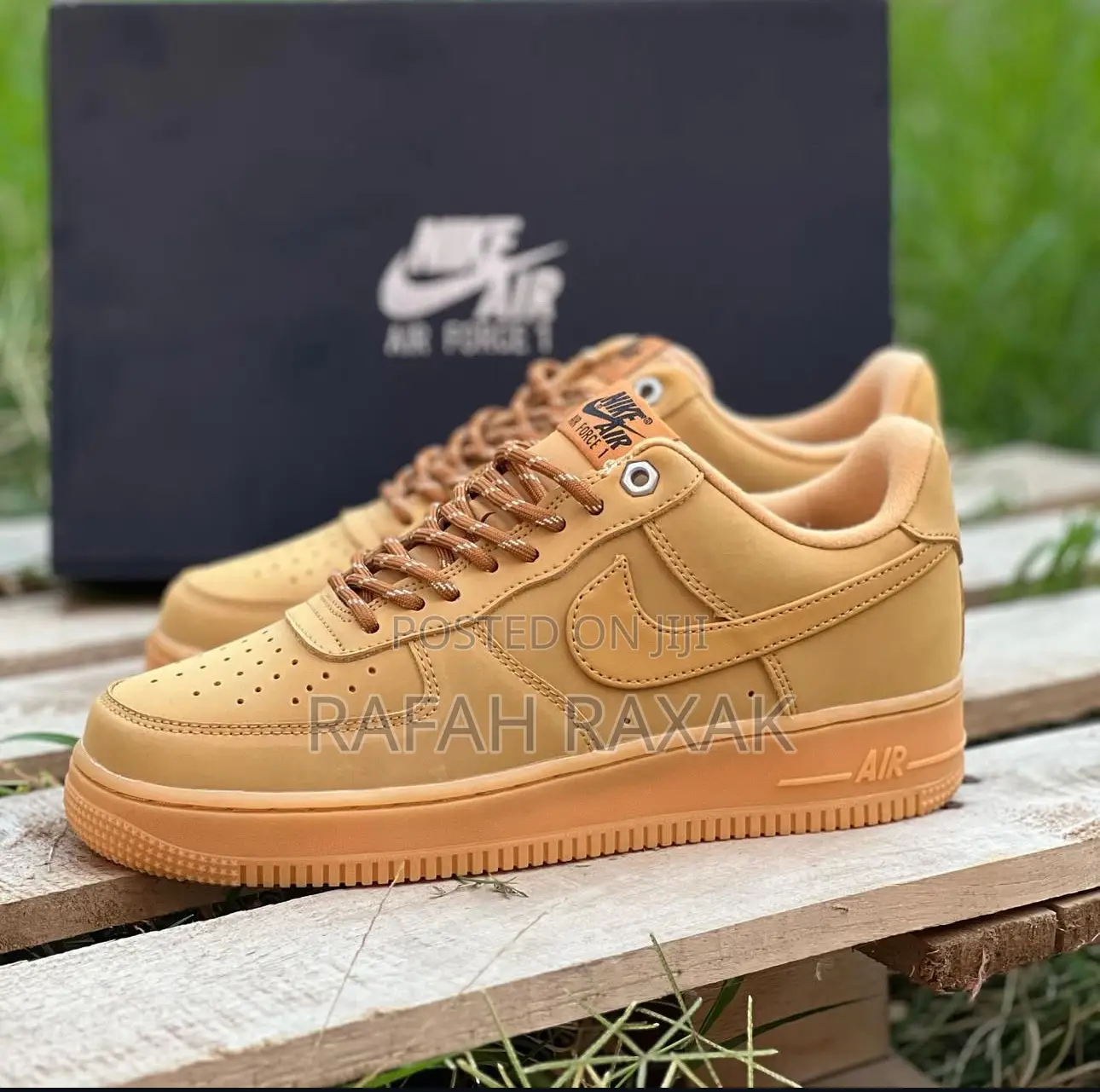 Original Men’S Brown Nike Air Force 1 Low 07 “Flax” Sneakers