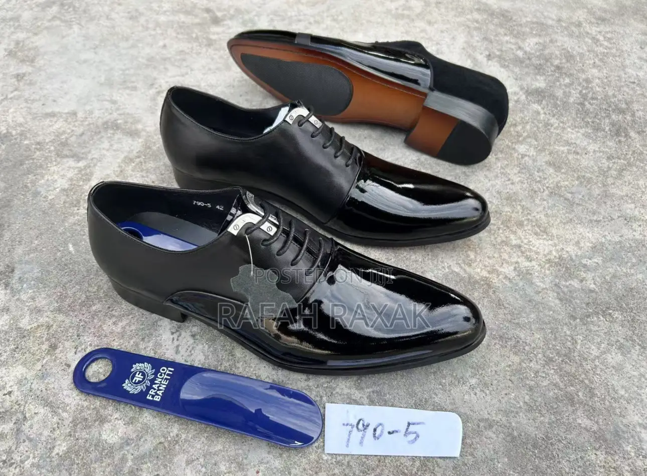Men’S Classic Franco Banetti Patent Leather Office Shoes