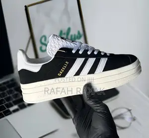 Photo - Original Black/White Adidas Gazelle “Bold” Double Sole Shoes