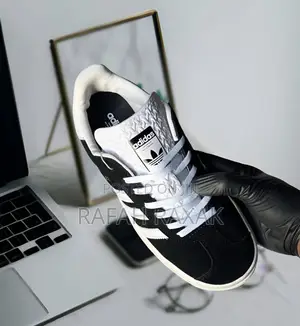 Original Black/White Adidas Gazelle “Bold” Double Sole Shoes