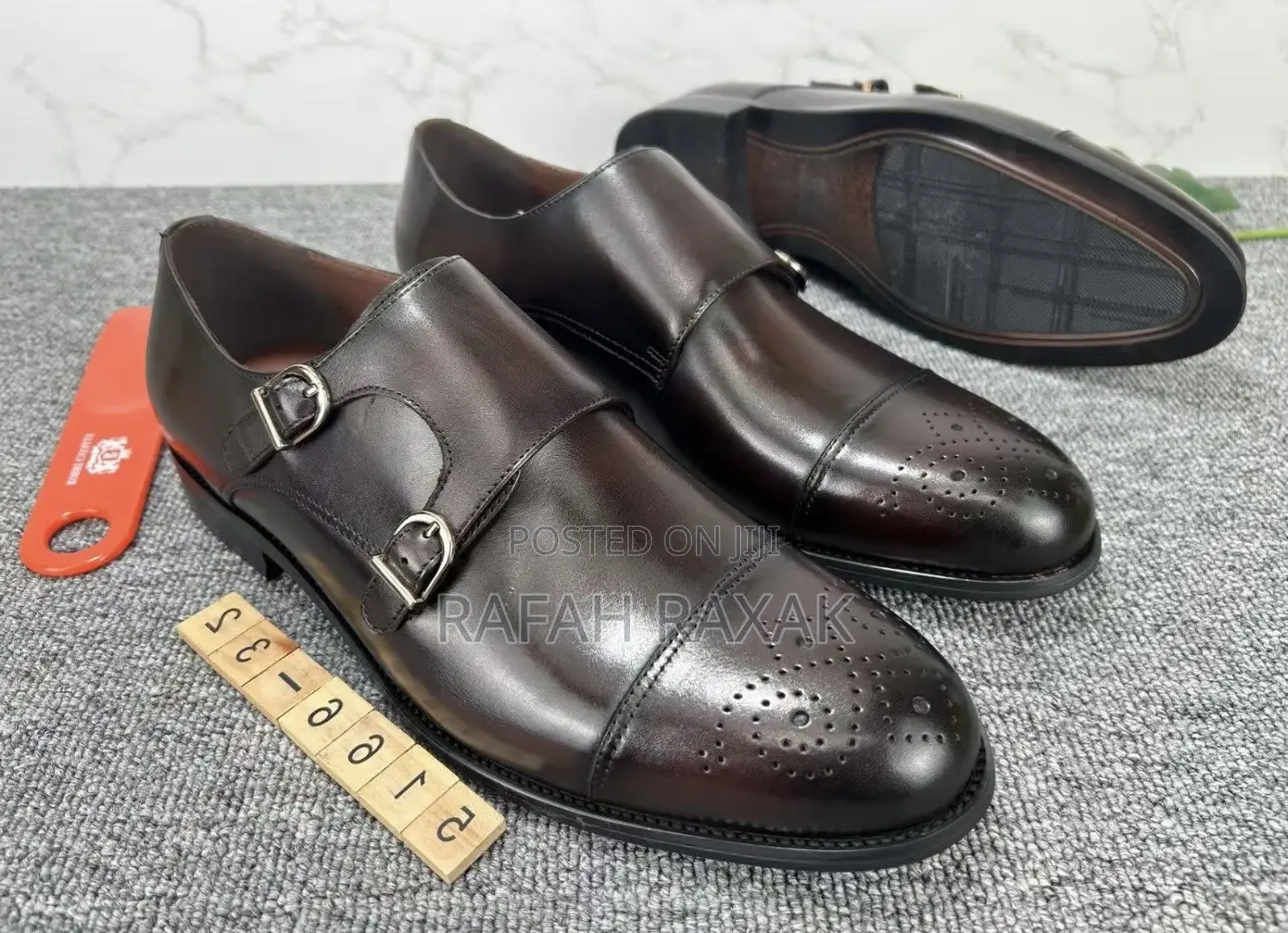 Men’S Coffee Brown Renato Castello Double Monk Strap Oxfords