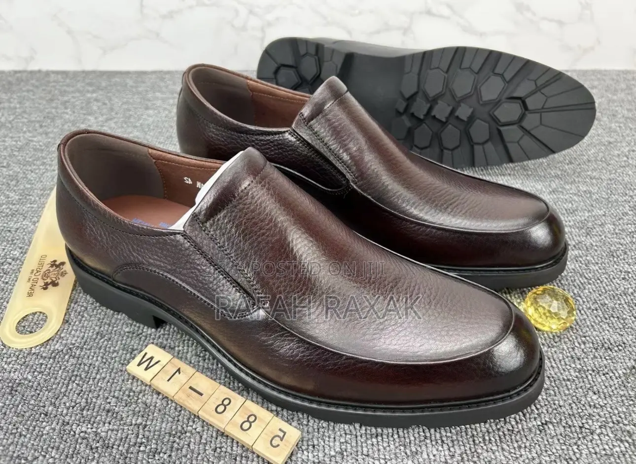 Men’S Brown Rough Leather Renato Castello Formal/Gentle Shoe