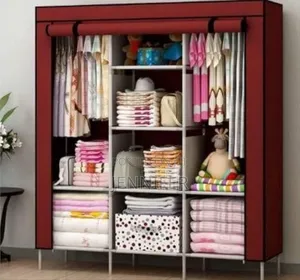 Plastic 6+2 Shelves Cover Portable Collapsible Wardrobe